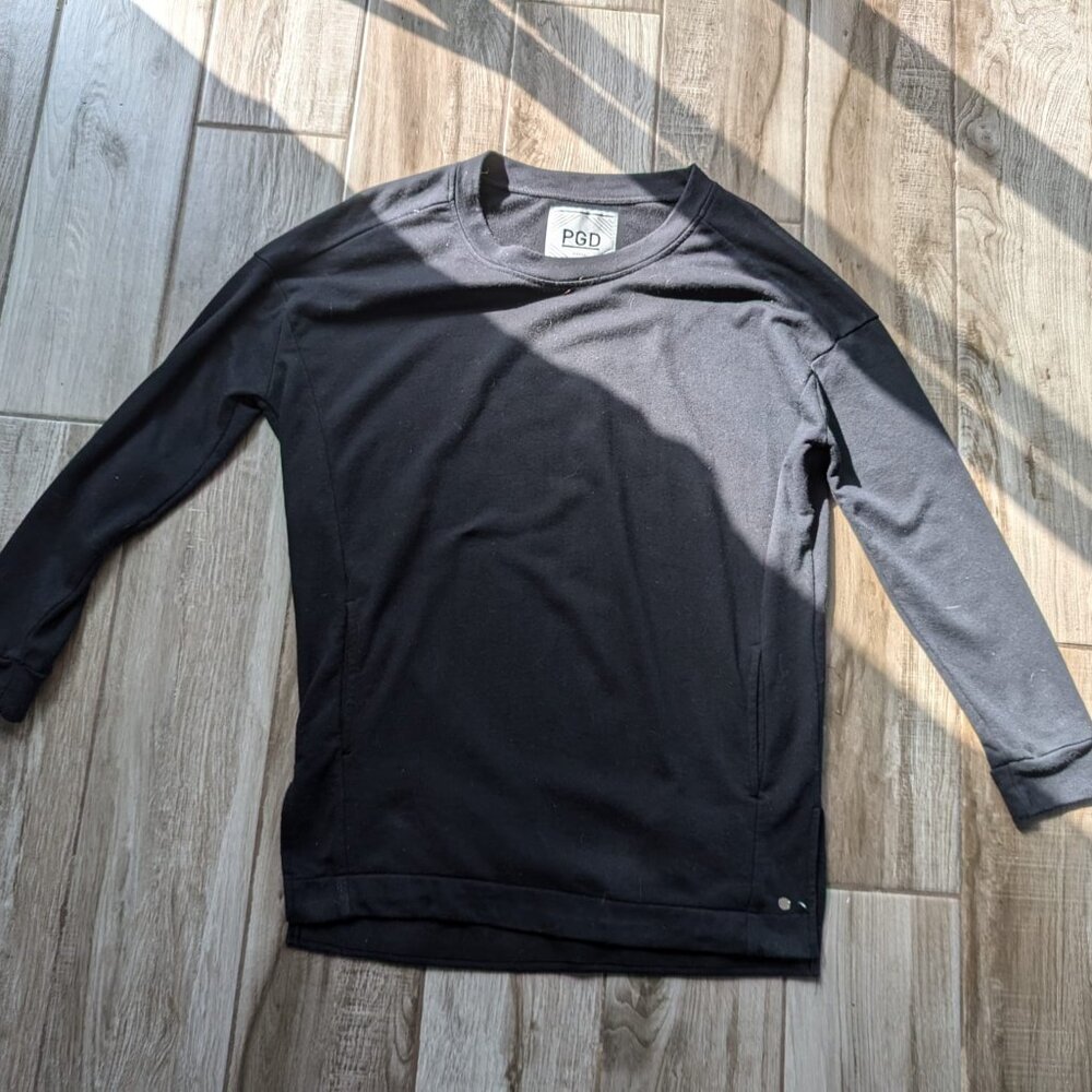 PGD Men’s Black Cotton Blend Long Sleeve Sweatshirt Size Small